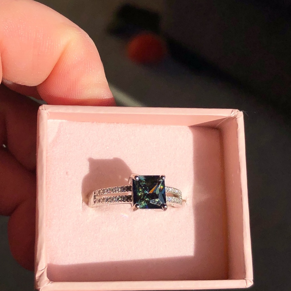Mystic Topaz & White Sapphire Ring Sz 8